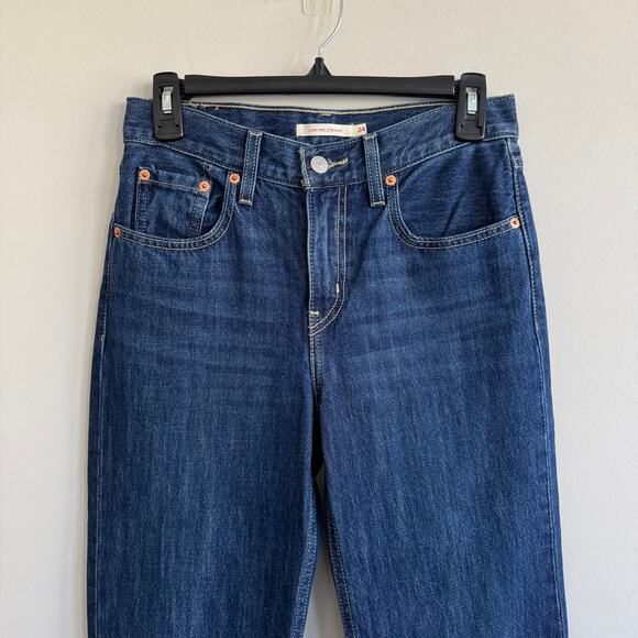 Levi's Low Pro Straight Denim Jeans Dark Wash 24 100% cottton - Picture 2 of 9